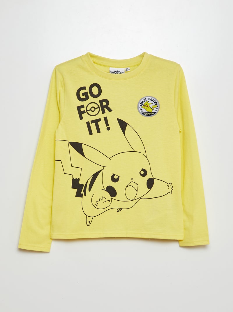 T-shirt 'Pokémon' de manga comprida Amarelo - Kiabi