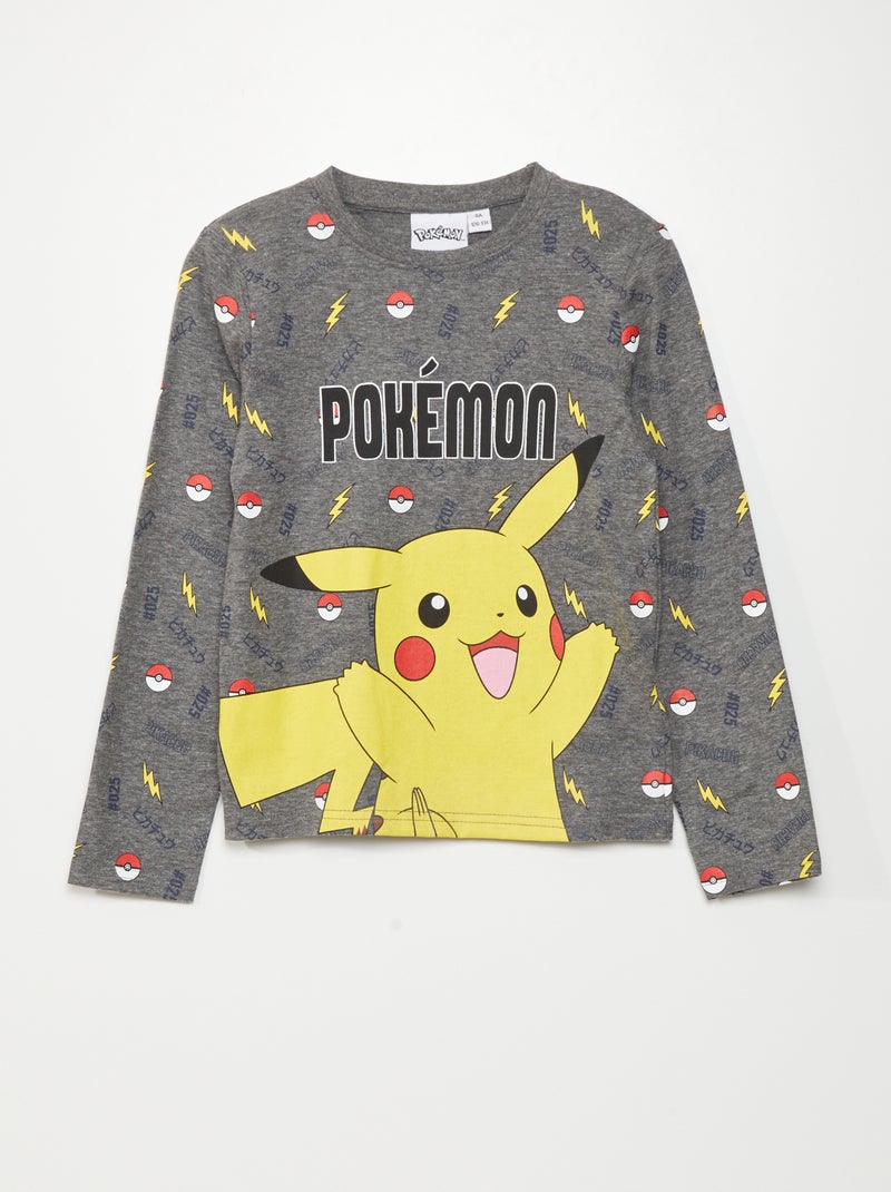 T-shirt 'Pokémon' de manga comprida CINZA - Kiabi