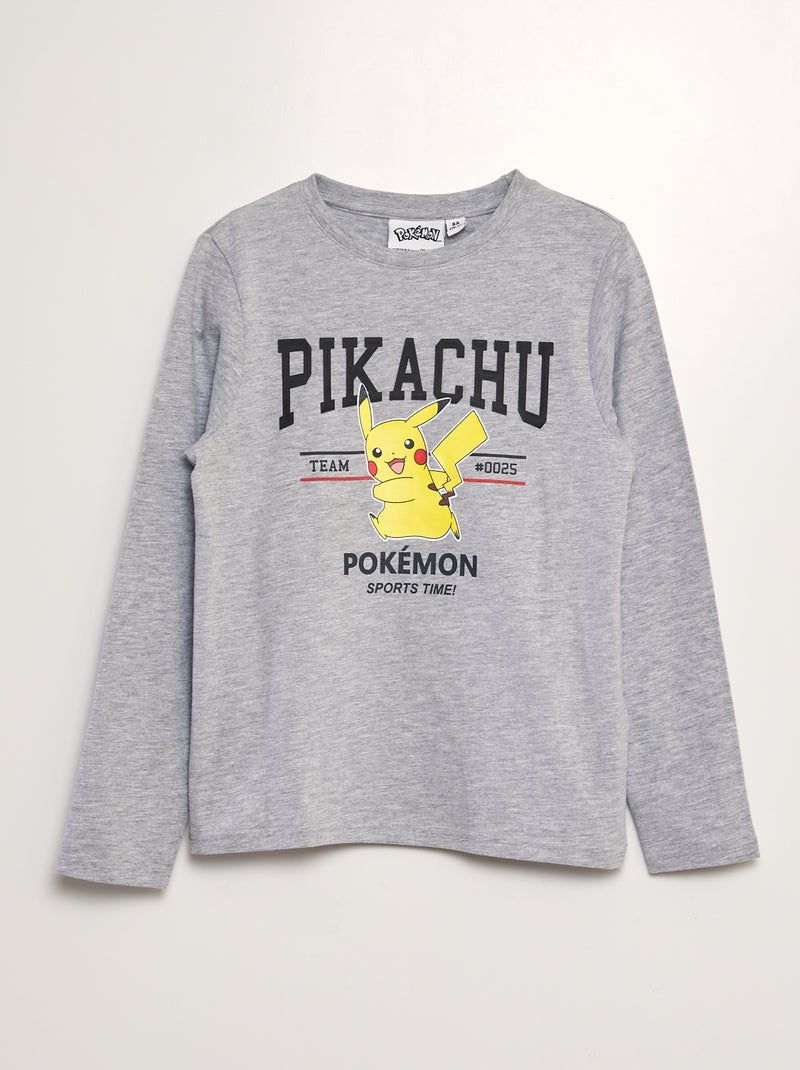 T-shirt 'Pokémon' de manga comprida CINZA - Kiabi