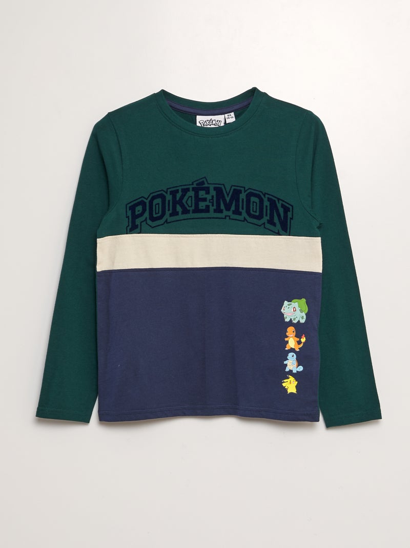 T-shirt 'Pokémon' de manga comprida VERDE - Kiabi