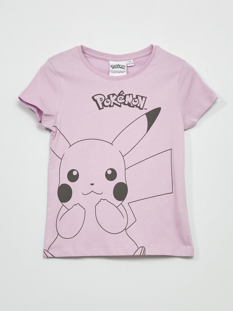 T-shirt 'Pokémon' em jersey Malva Claro - Kiabi