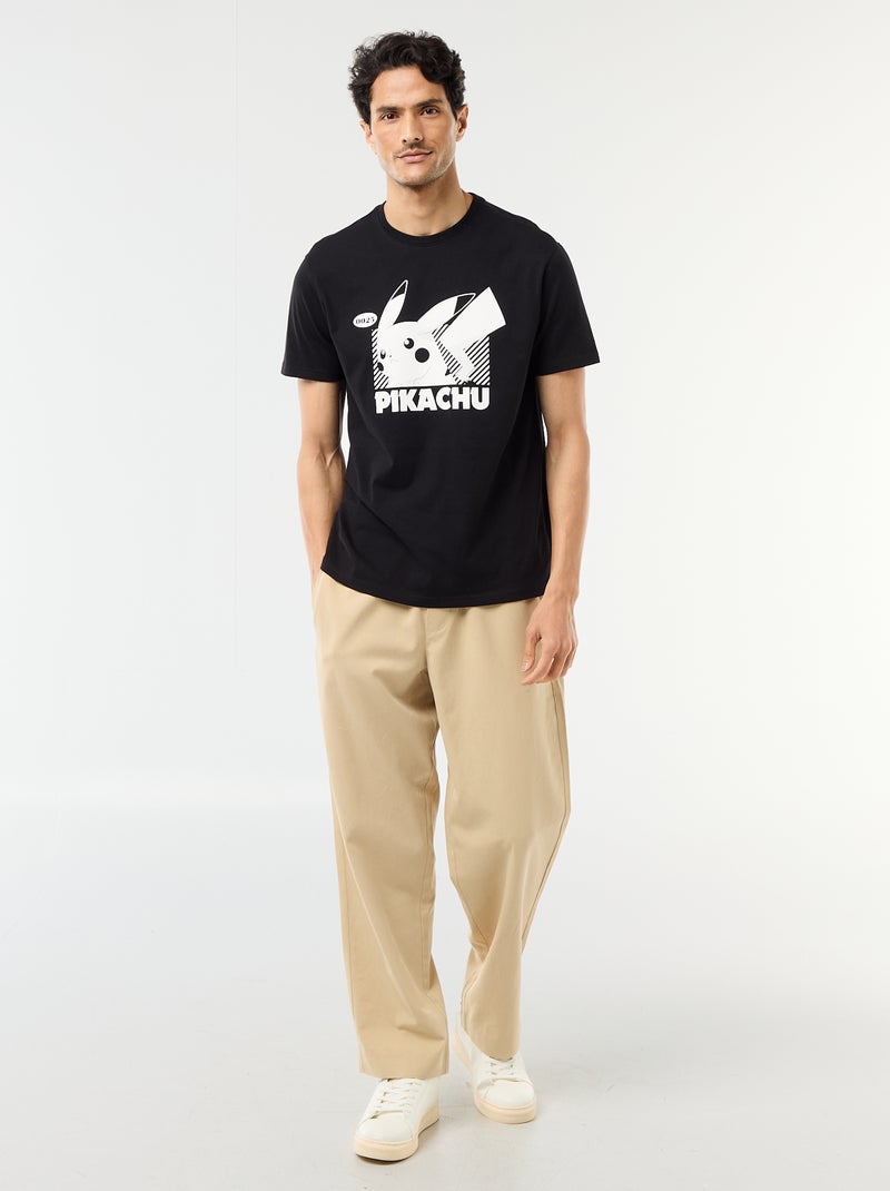 T-shirt 'Pokemon' 'Pikachu' de manga curta Preto - Kiabi