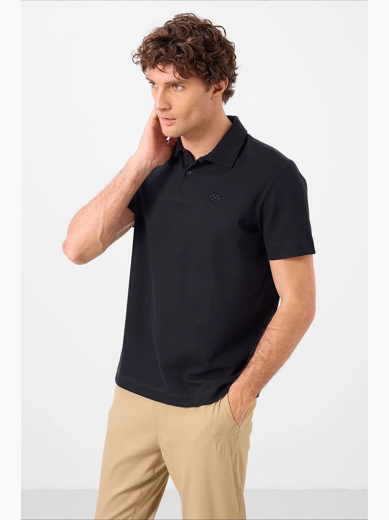 T-shirt polo em malha de mistura de algodão para homem tommy Azul claro - Kiabi