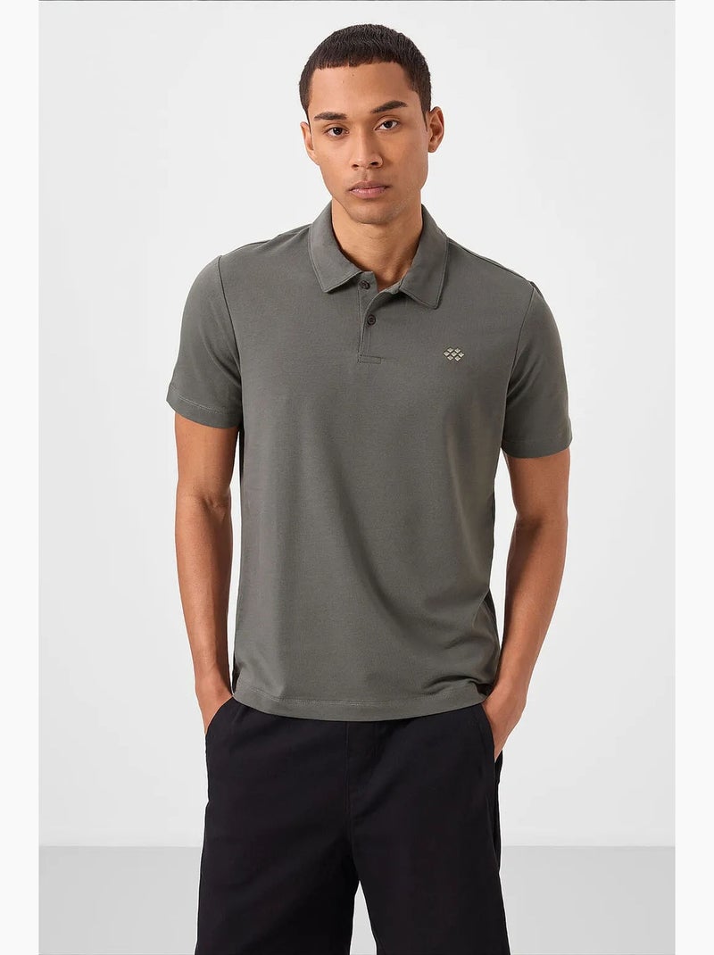T-shirt polo em malha de mistura de algodão para homem tommy Azul claro - Kiabi