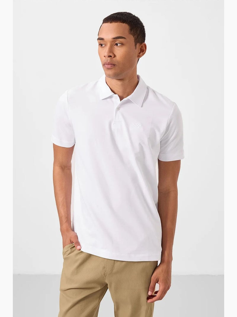 T-shirt polo em malha de mistura de algodão para homem tommy Azul-pastel - Kiabi