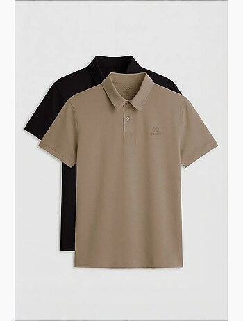 T-shirt polo em malha de mistura de algodão para homem tommy