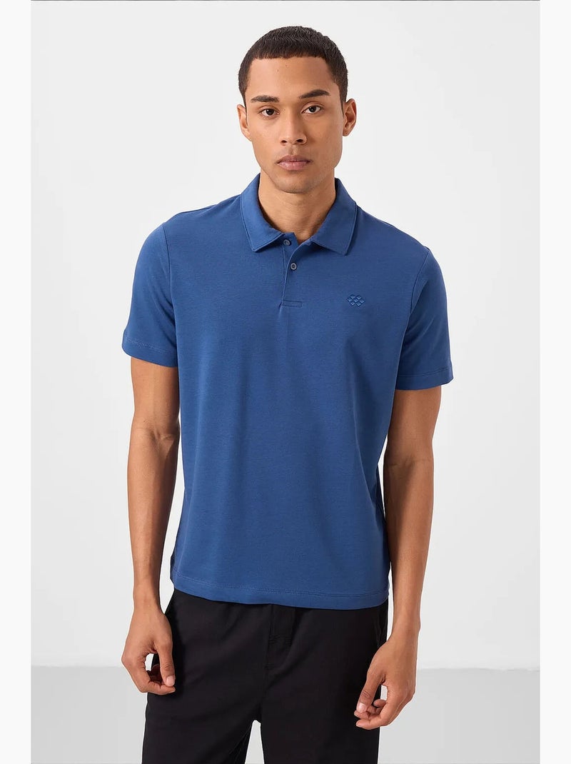 T-shirt polo em malha de mistura de algodão para homem tommy Verde-acinzentado - Kiabi