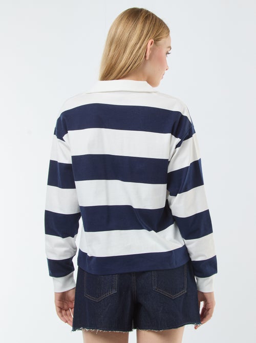 T-shirt polo oversize às riscas - Kiabi