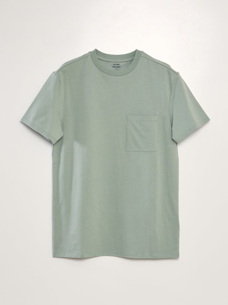 T-shirt pontilhada com bolso frontal VERDE - Kiabi
