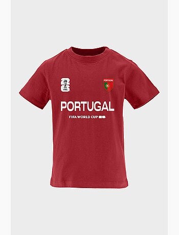 T-shirt portugal criança vermelho | licença oficial fifa world cup 2026