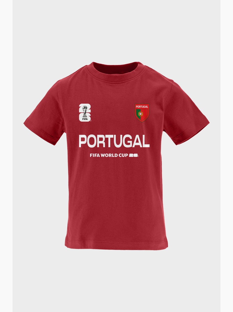 T-shirt portugal criança vermelho | licença oficial fifa world cup 2026 Vermelho - Kiabi