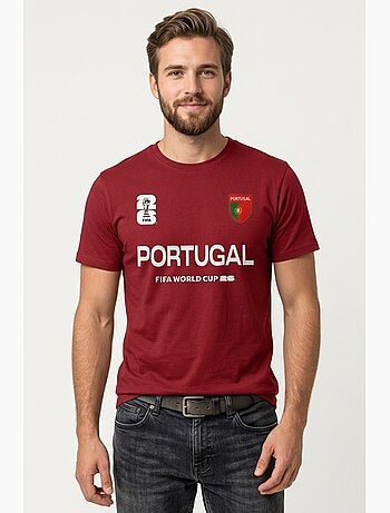 T-shirt portugal homem vermelho | licença oficial fifa world cup 2026