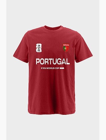 T-shirt portugal homem vermelho | licença oficial fifa world cup 2026