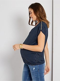 T-shirt pré-mamã com pormenores dourados - Kiabi