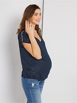 T-shirt pré-mamã com pormenores dourados - Kiabi