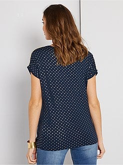 T-shirt pré-mamã com pormenores dourados - Kiabi