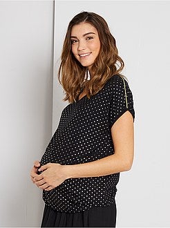 T-shirt pré-mamã com pormenores dourados - Kiabi