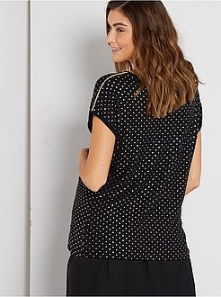 T-shirt pré-mamã com pormenores dourados - Kiabi