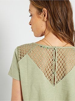 T-shirt pré-mamã com renda - Kiabi