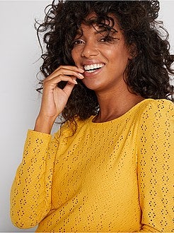 T-shirt pré-mamã em malha ajurada - Kiabi