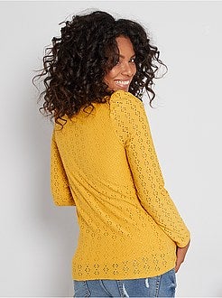 T-shirt pré-mamã em malha ajurada - Kiabi