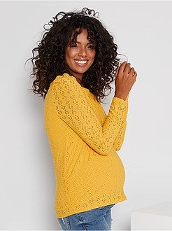 T-shirt pré-mamã em malha ajurada - Kiabi