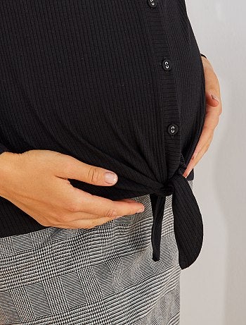 Futura mamã - T-shirt pré-mamã em malha nervurada - Kiabi