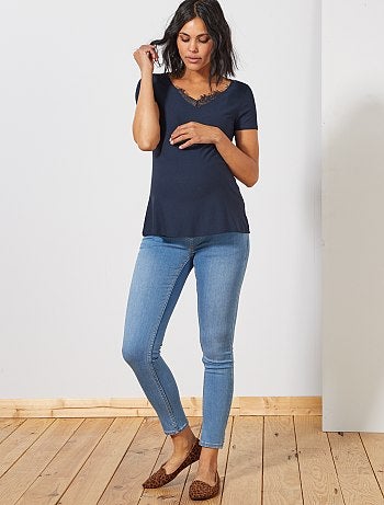 Futura mamã - T-shirt pré-mamã em renda - Kiabi