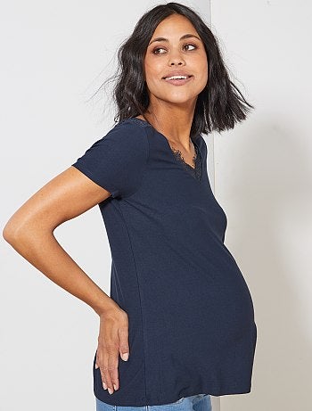 Futura mamã - T-shirt pré-mamã em renda - Kiabi