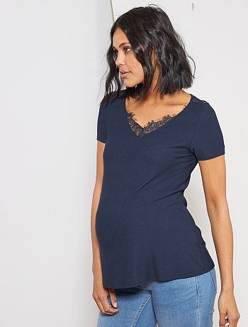 Futura mamã - T-shirt pré-mamã em renda - Kiabi