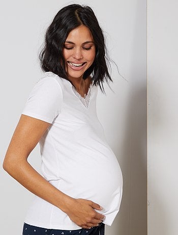 Futura mamã - T-shirt pré-mamã em renda - Kiabi