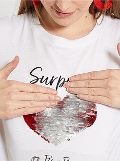 T-shirt pré-mamã gama 'eco-conception' 'anúncio' - Kiabi