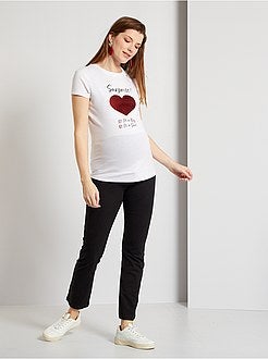 T-shirt pré-mamã gama 'eco-conception' 'anúncio' - Kiabi