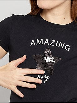 T-shirt pré-mamã gama 'eco-conception' 'anúncio' - Kiabi