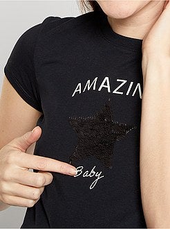 T-shirt pré-mamã gama 'eco-conception' 'anúncio' - Kiabi