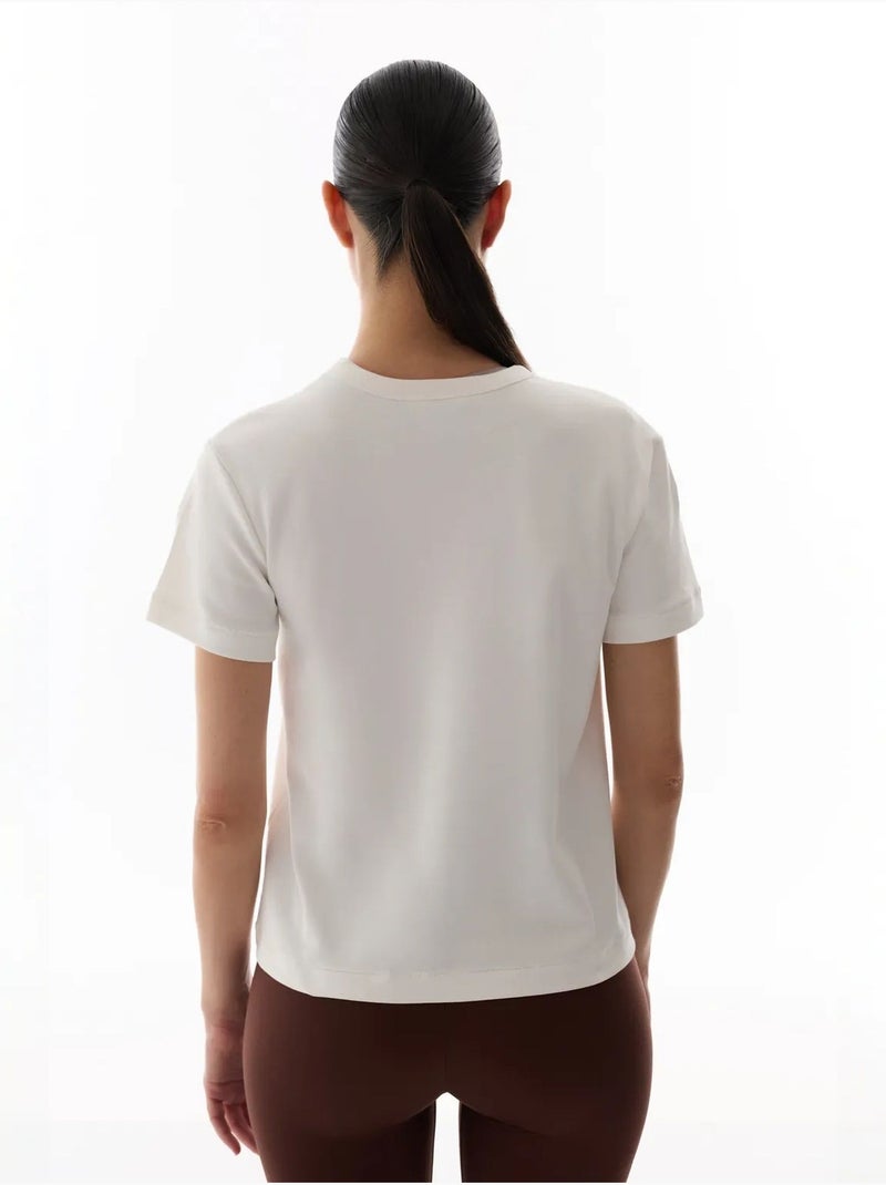 T-shirt premium de manga curta penti Branco sujo - Kiabi