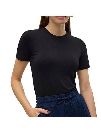 T-shirt bege vero moda malberte para mulher