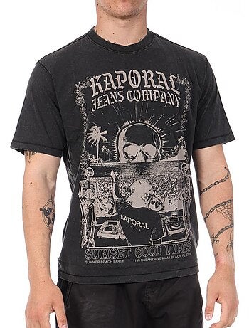 T-shirt Preto Kaporal Tod para Homem