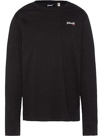 T-shirt preto para homem schott brodedml