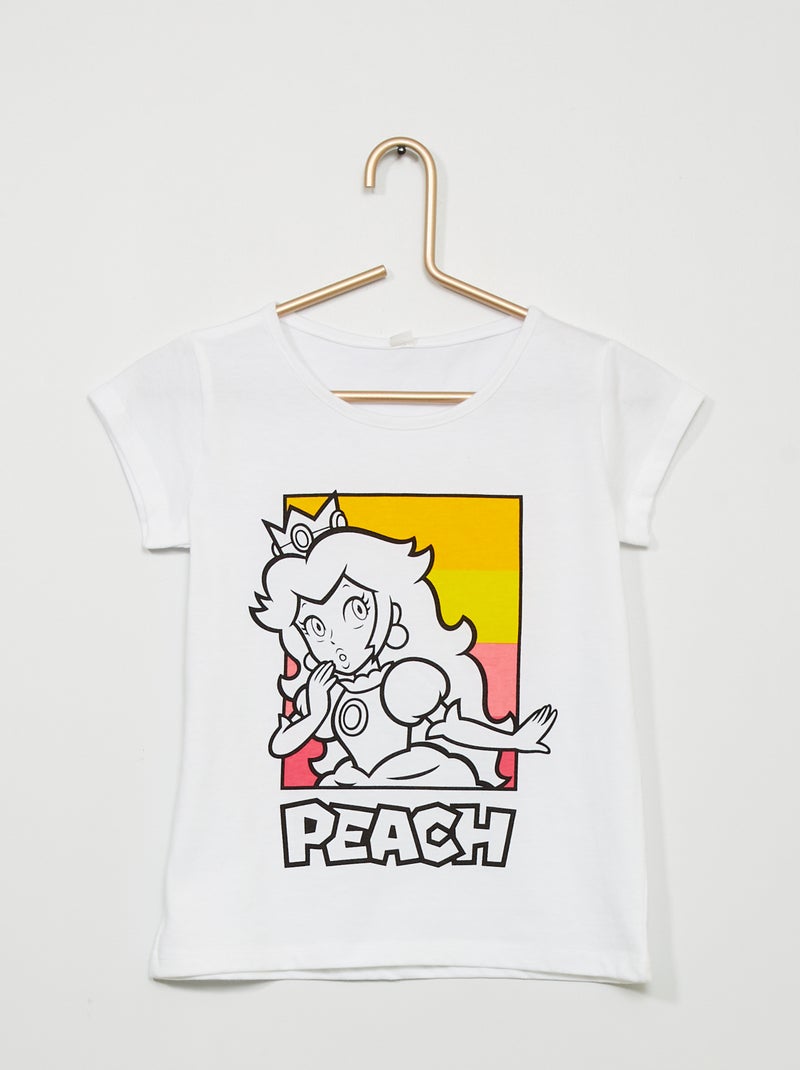 T-shirt 'Princesa Peach' 'Super Mário' Branco - Kiabi