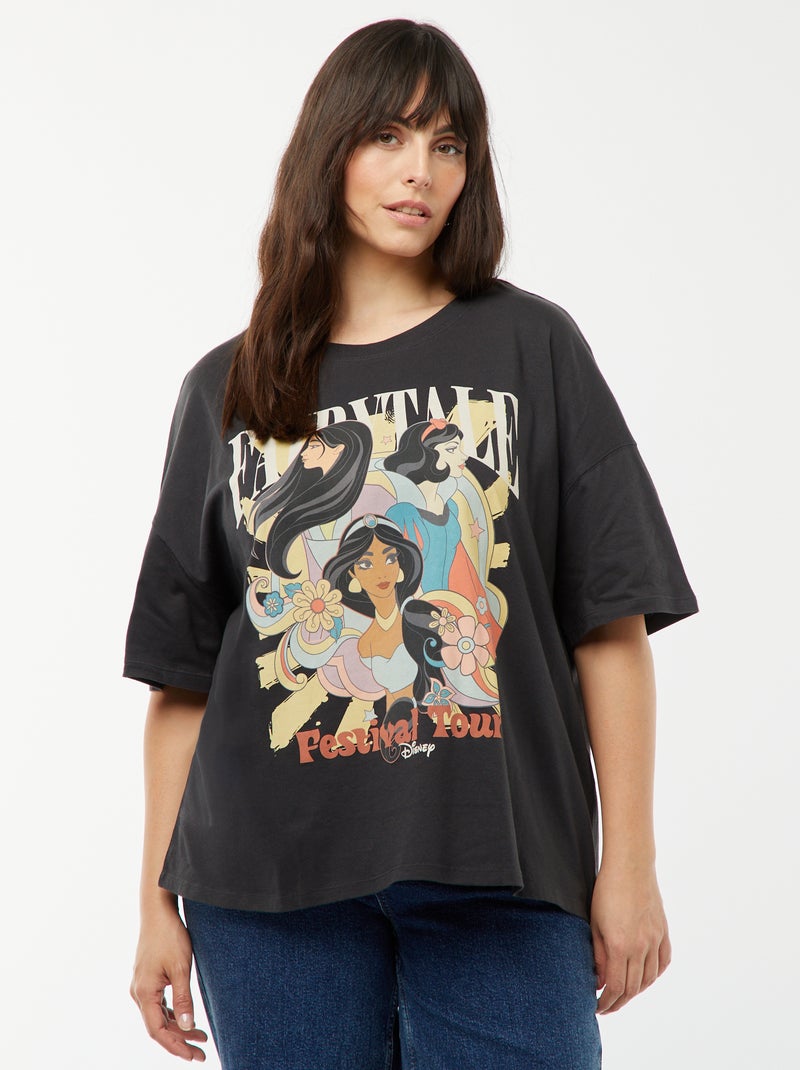 T-shirt 'Princesas' 'Disney' de manga curta PRETO - Kiabi