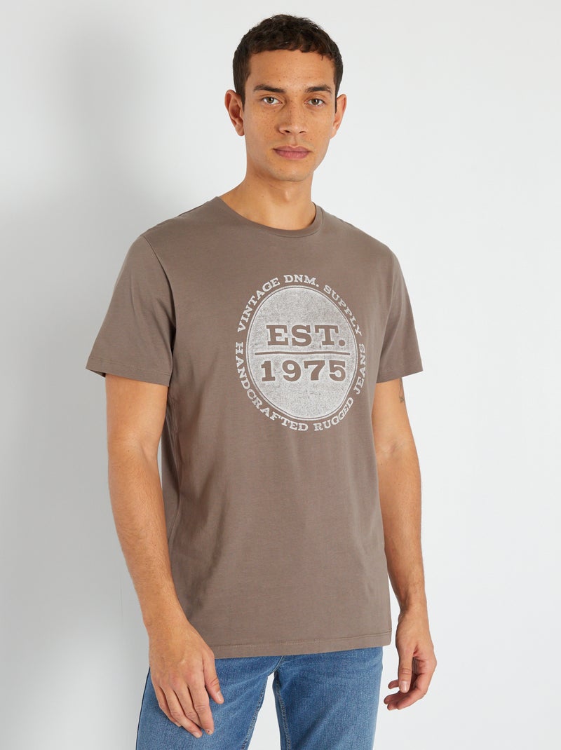 T-shirt 'Produkt' em algodão estampado Toupeira - Kiabi