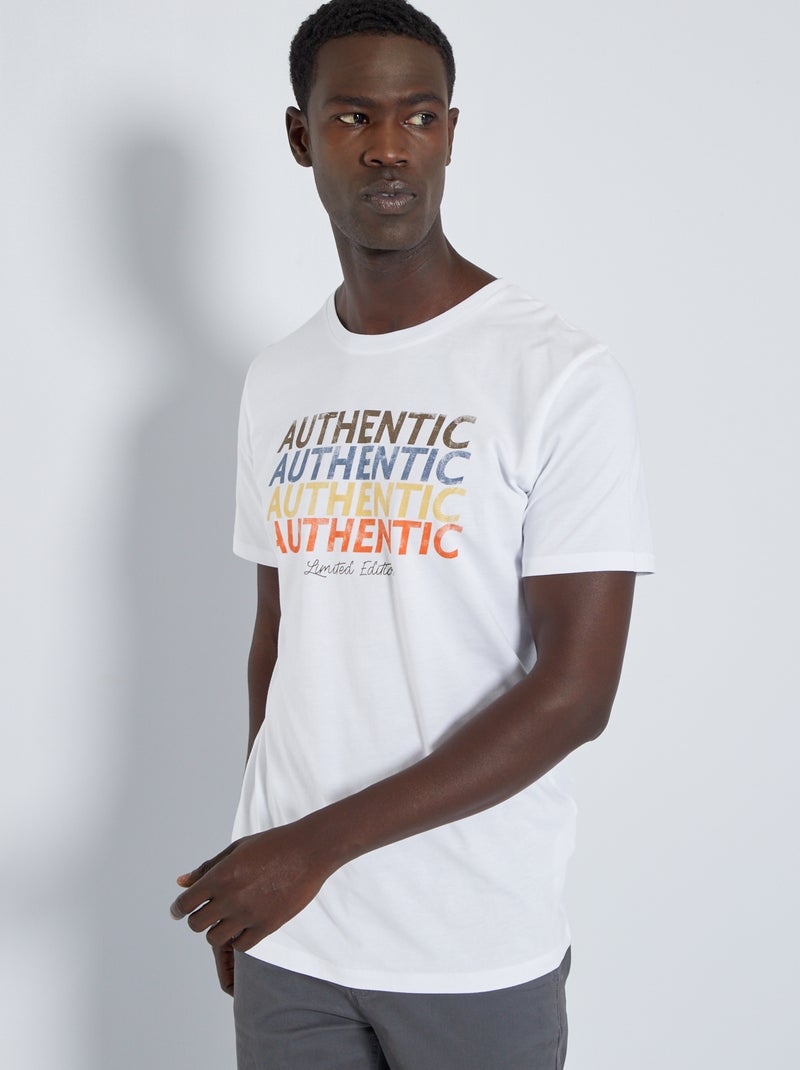 T-shirt 'Produkt' em jersey Branco - Kiabi