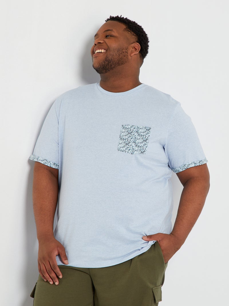 T-shirt 'Produkt' em jersey com bolso AZUL - Kiabi