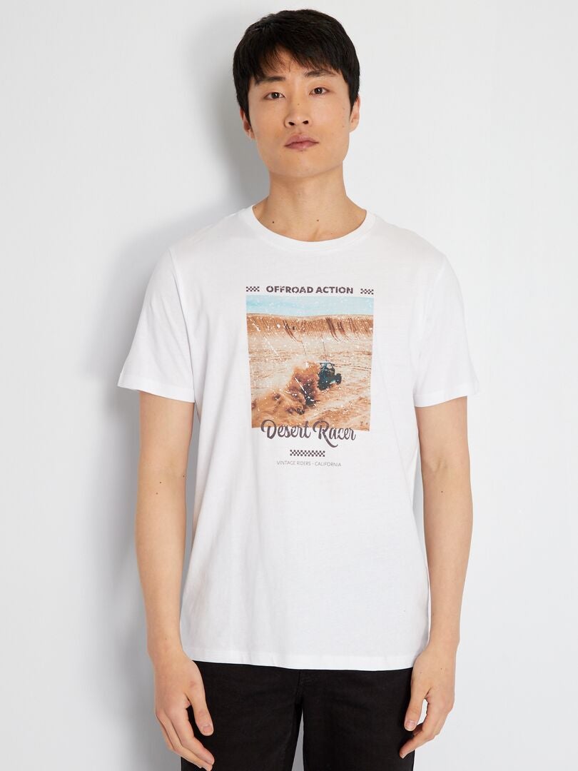 T-shirt 'Produkt' em jersey com estampado Branco - Kiabi