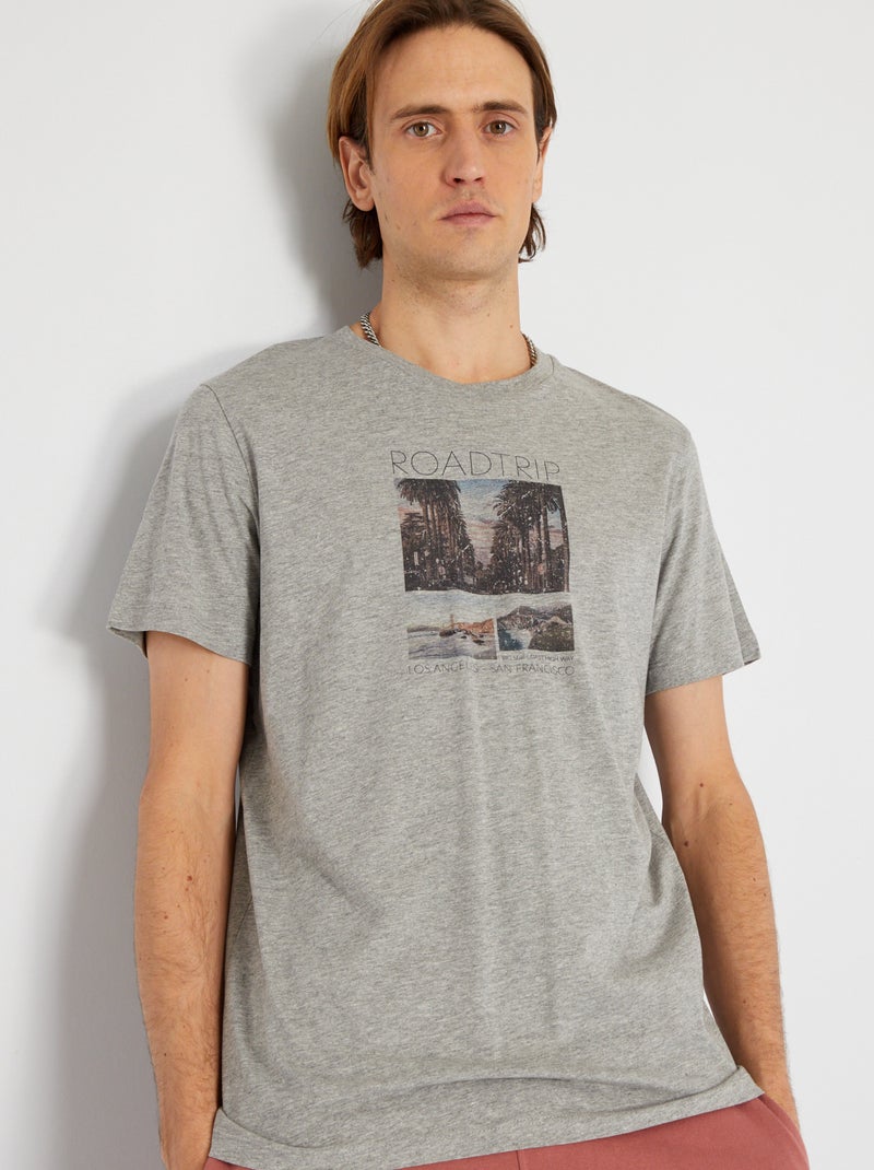 T-shirt 'Produkt' em jersey com estampado Cinza - Kiabi