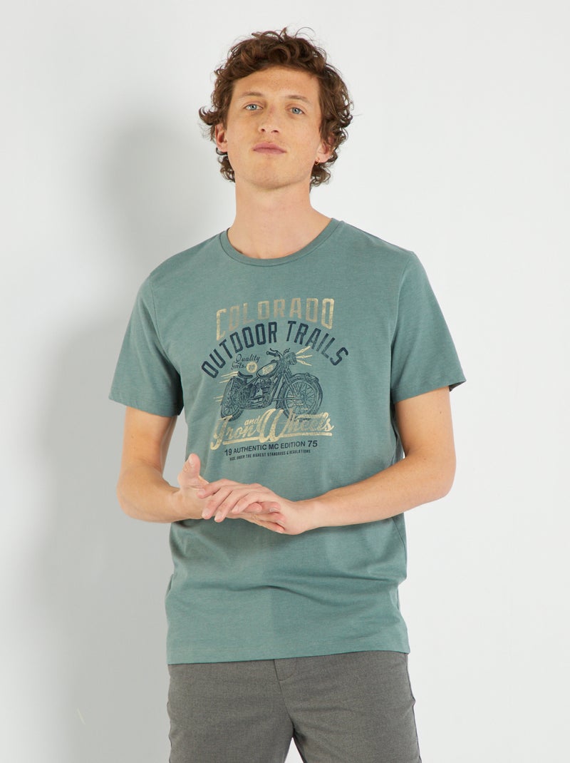 T-shirt 'Produkt' em jersey VERDE - Kiabi