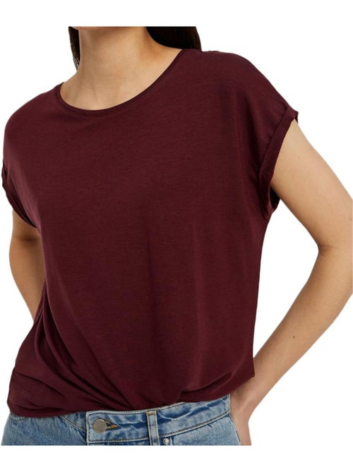 T-shirt Prune para Mulher Vero Moda Ava - Kiabi T-shirt Prune para Mulher Vero Moda Ava - Kiabi