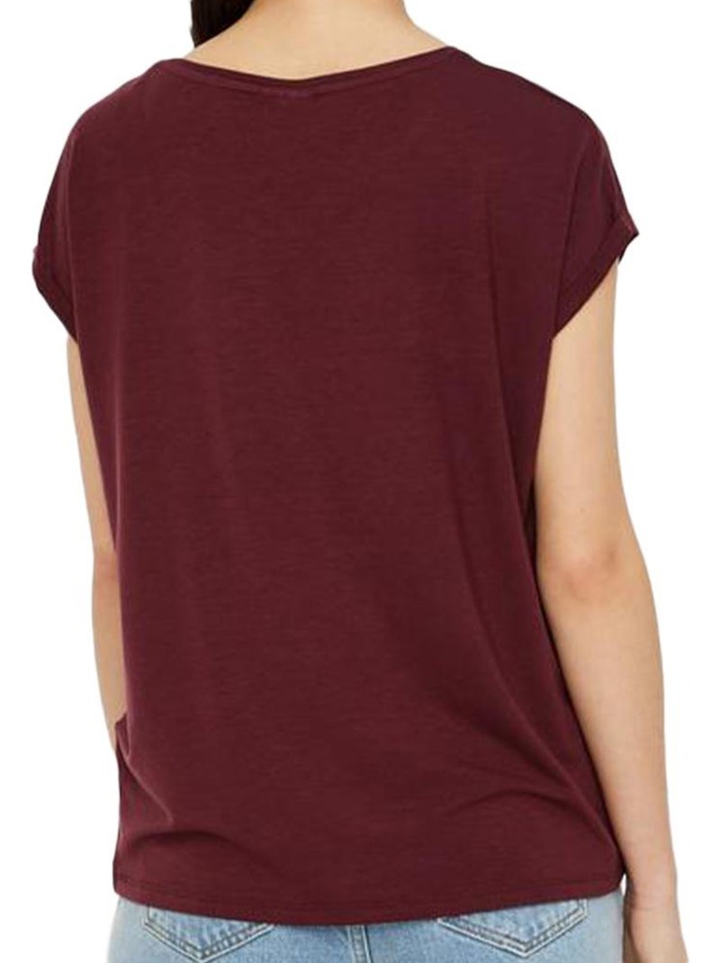 T-shirt Prune para Mulher Vero Moda Ava Roxo ameixa - Kiabi