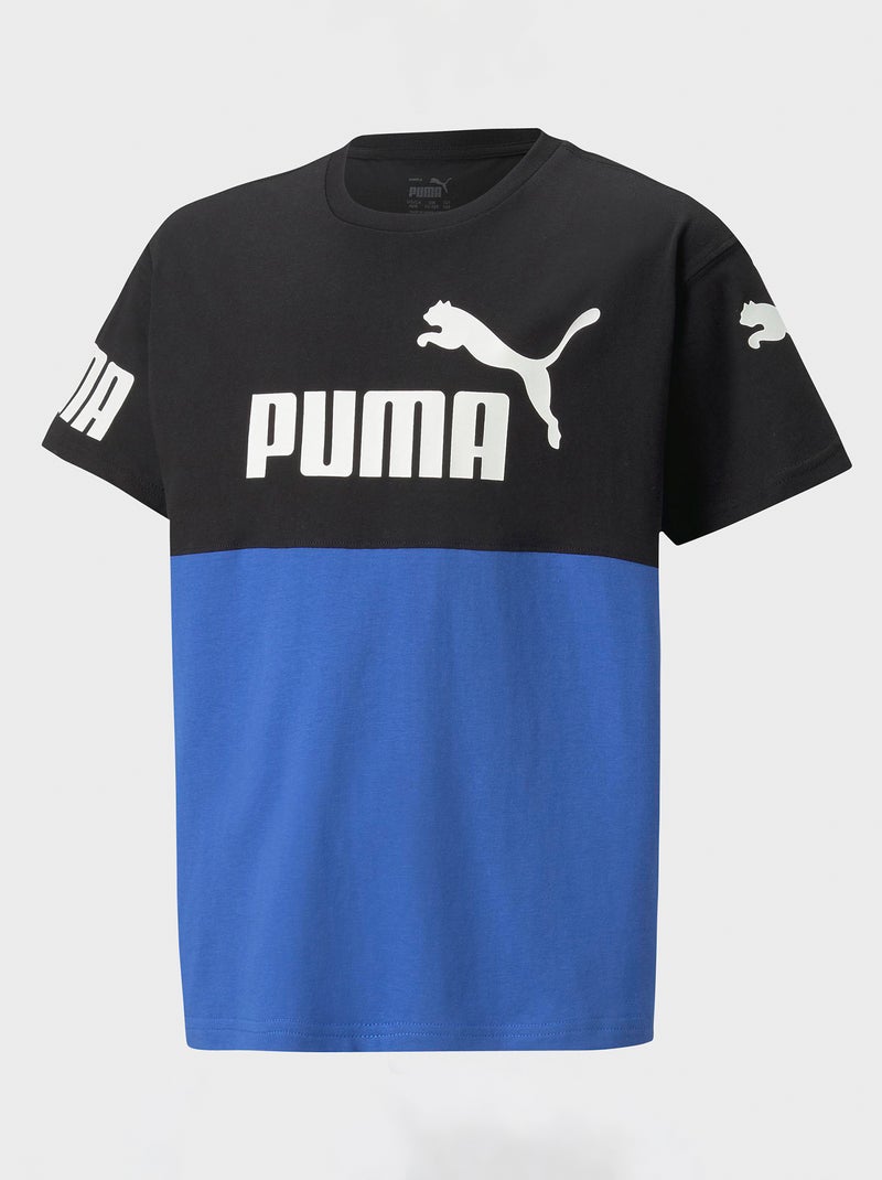 T-shirt 'Puma' bicolor e gola redonda PRETO - Kiabi